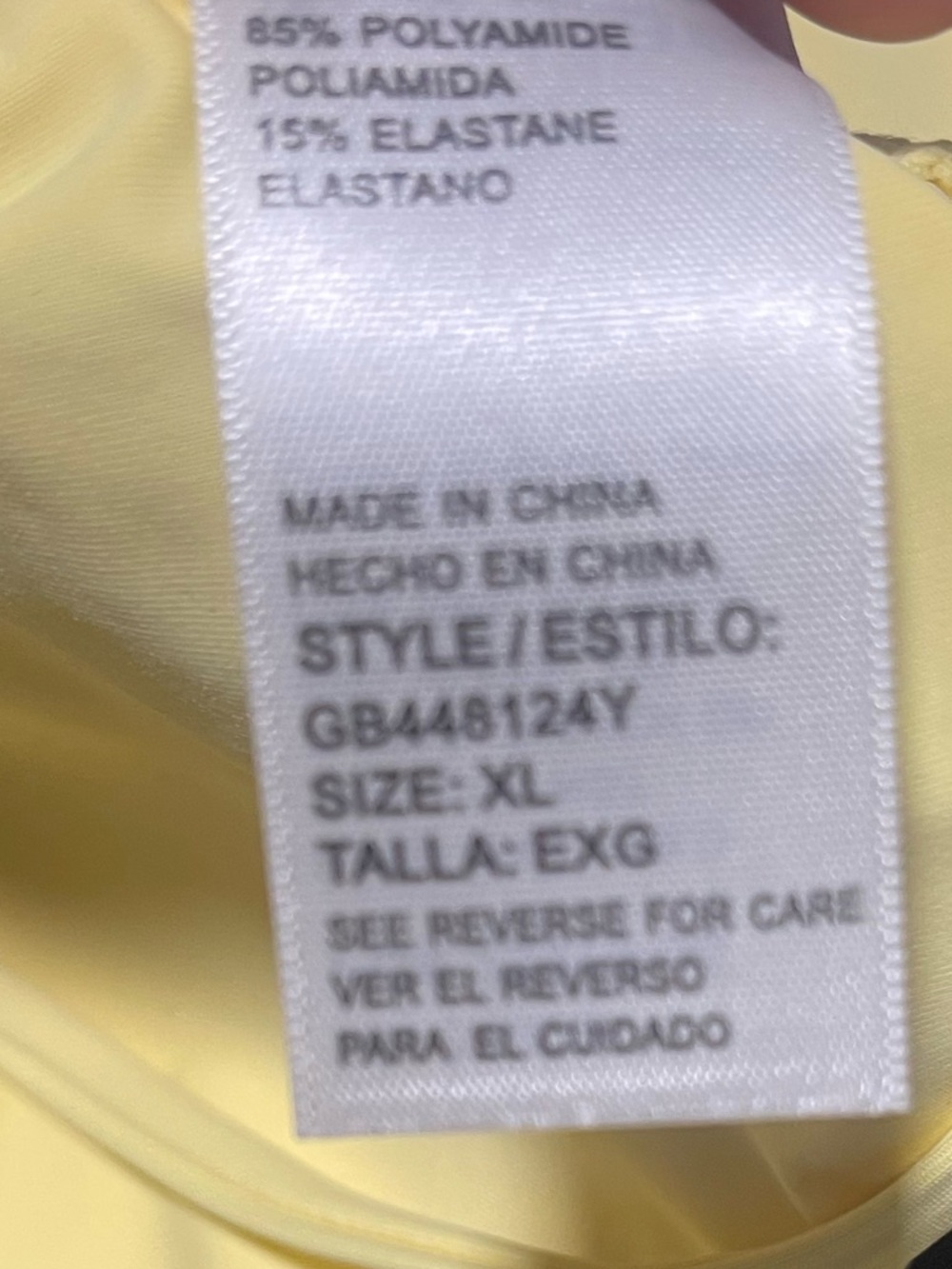 Gianni Bini Butter Yellow Bikini Set Rosette Top XL High Cut Bottoms L - Picture 6 of 7